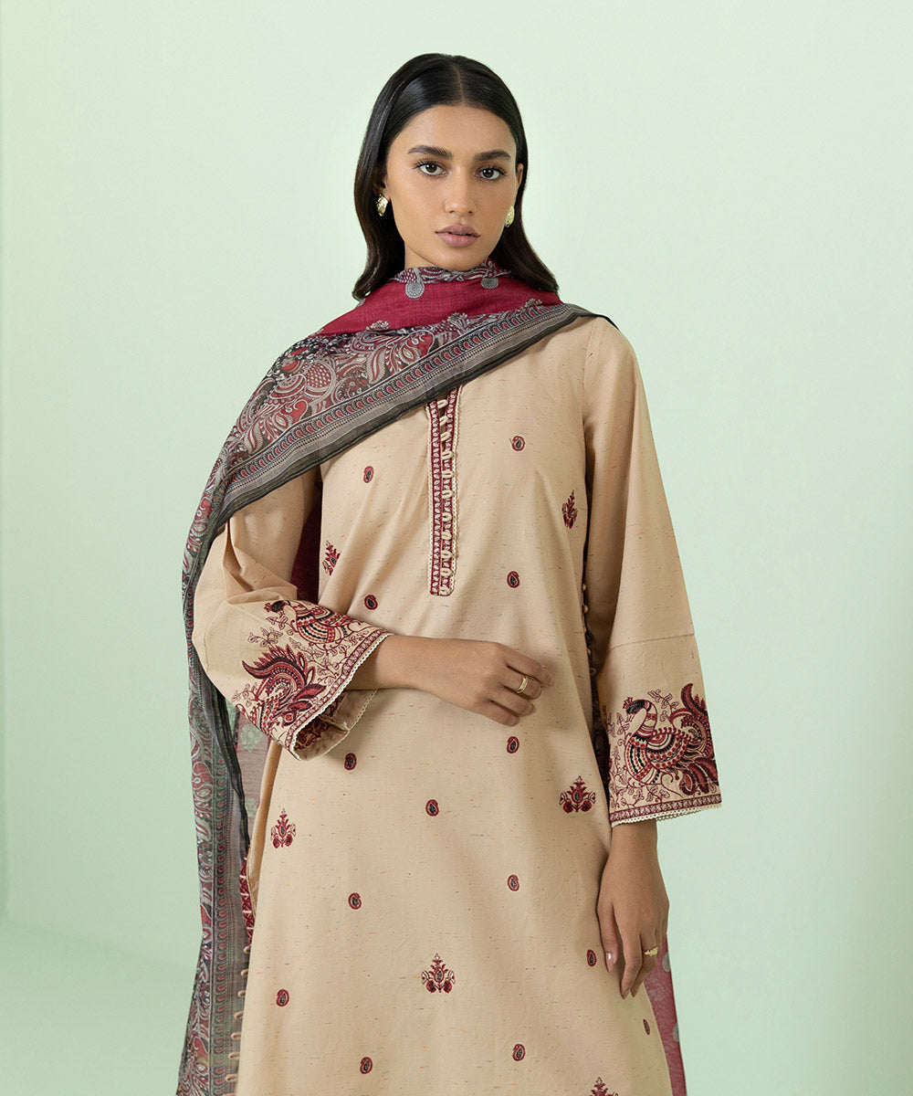 Sapphire - 3 Piece - Embroidered Multi Neps Suit