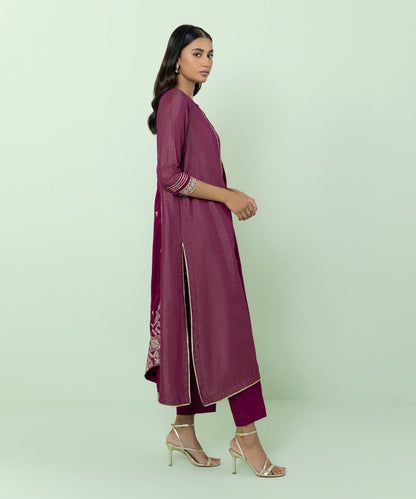 Sapphire - 3 Piece - Embroidered Jacquard Suit