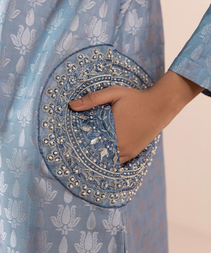 Sapphire - 2 Piece - Embroidered Jacquard Suit