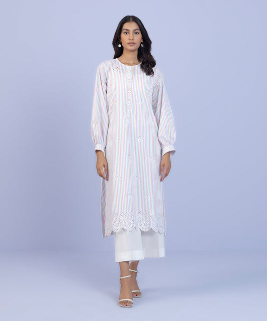 Sapphire - Embroidered Yarn Dyed Shirt