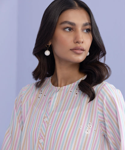 Sapphire - Embroidered Yarn Dyed Shirt