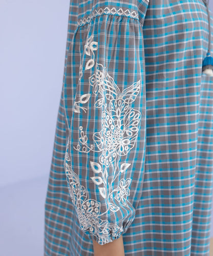 Sapphire - Embroidered Yarn Dyed Shirt