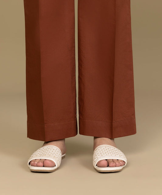 Sapphire - Solid Cambric Straight Pants