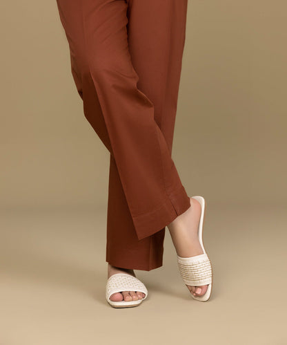 Sapphire - Solid Cambric Straight Pants