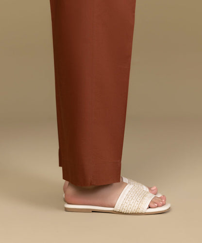 Sapphire - Solid Cambric Straight Pants