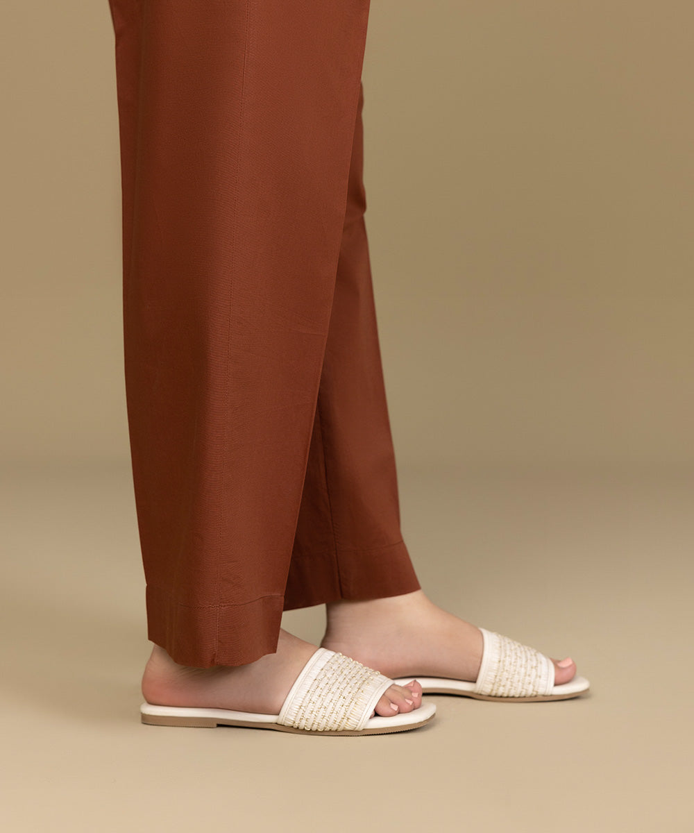 Sapphire - Solid Cambric Straight Pants