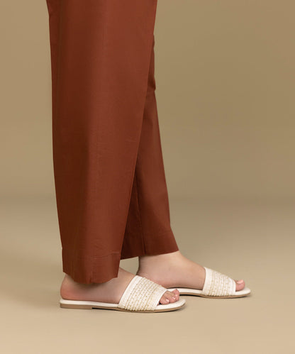 Sapphire - Solid Cambric Straight Pants
