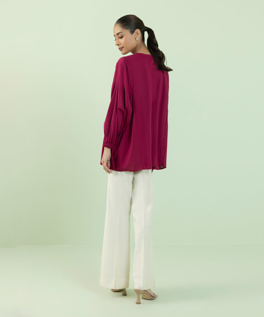 Sapphire - Solid Cotton Viscose Top