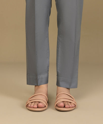 Sapphire - Solid Jacquard Cigarette Pants