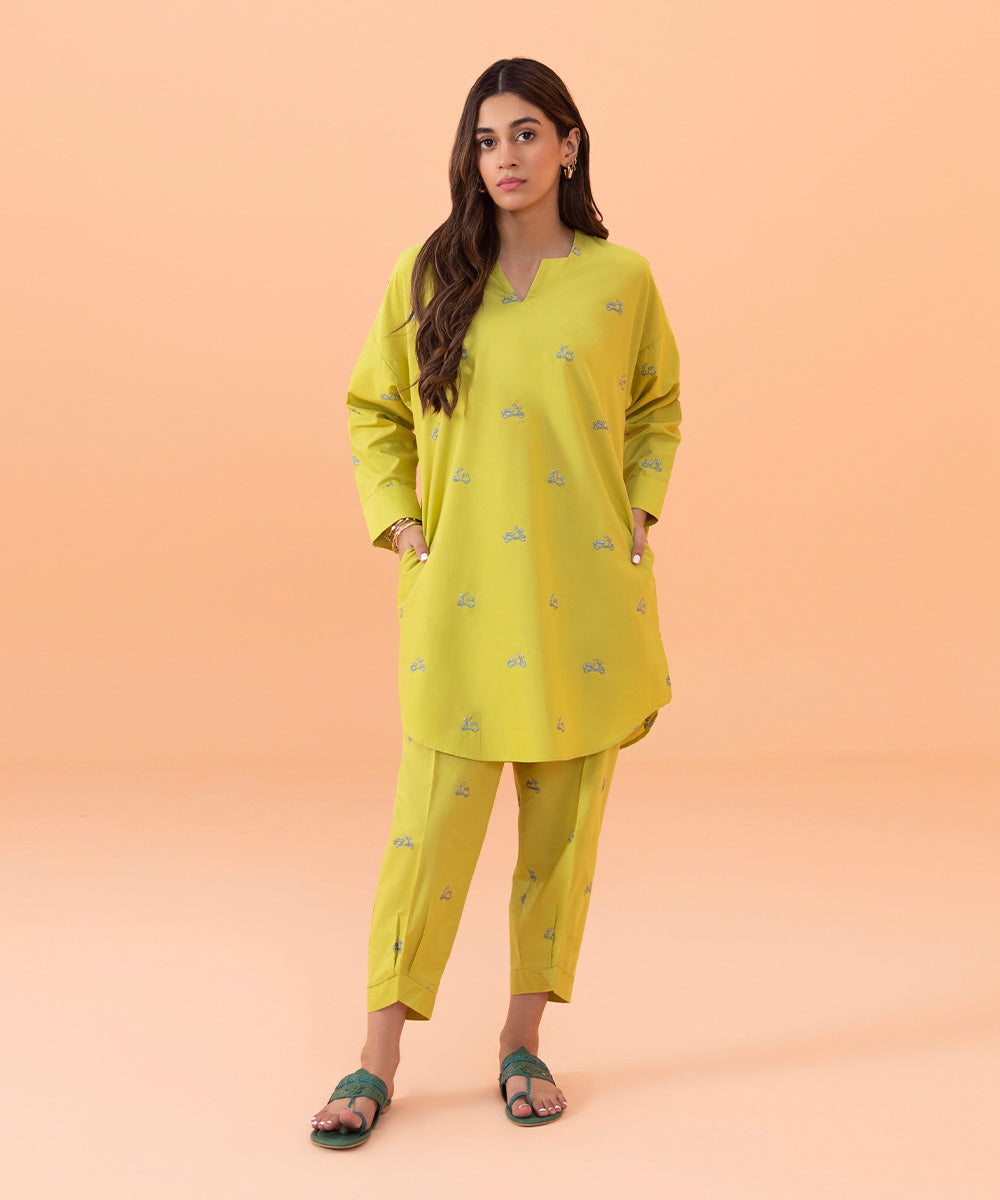 Sapphire - 2 Piece - Embroidered Cambric Suit
