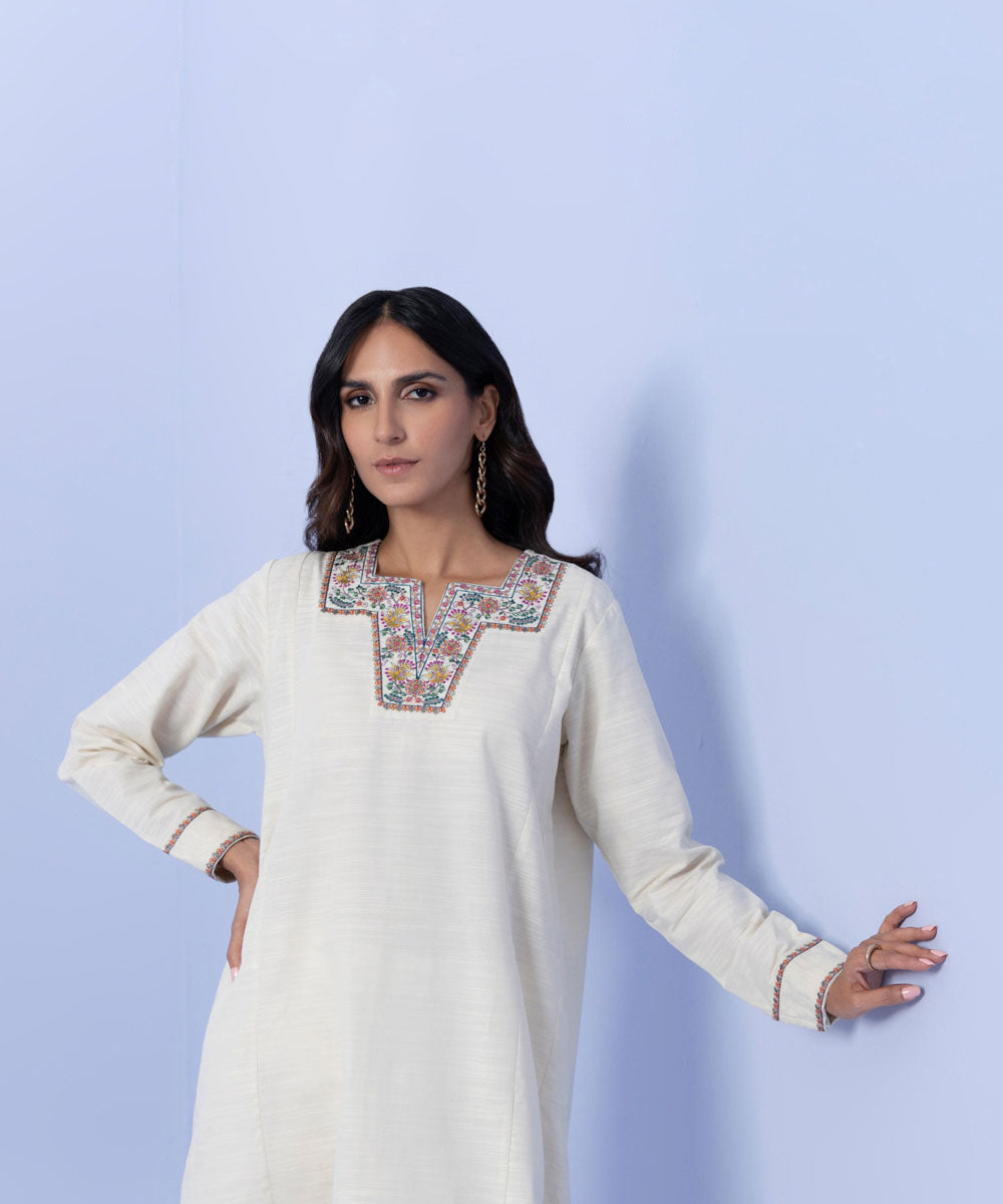 Sapphire - Embroidered Khaddar Shirt