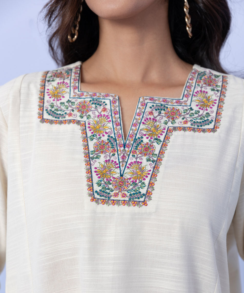 Sapphire - Embroidered Khaddar Shirt