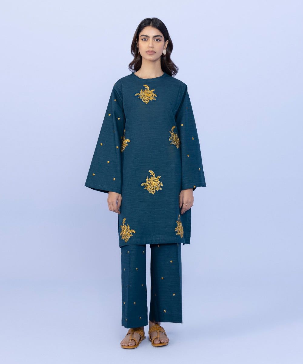 Sapphire - 2 Piece - Embroidered Khaddar Suit