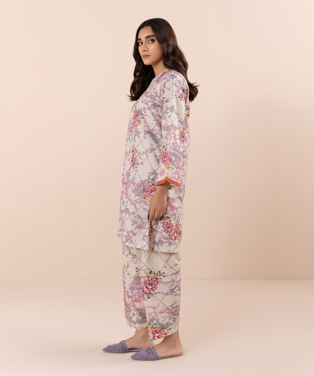 Sapphire - 2 Piece - Printed Karandi Suit