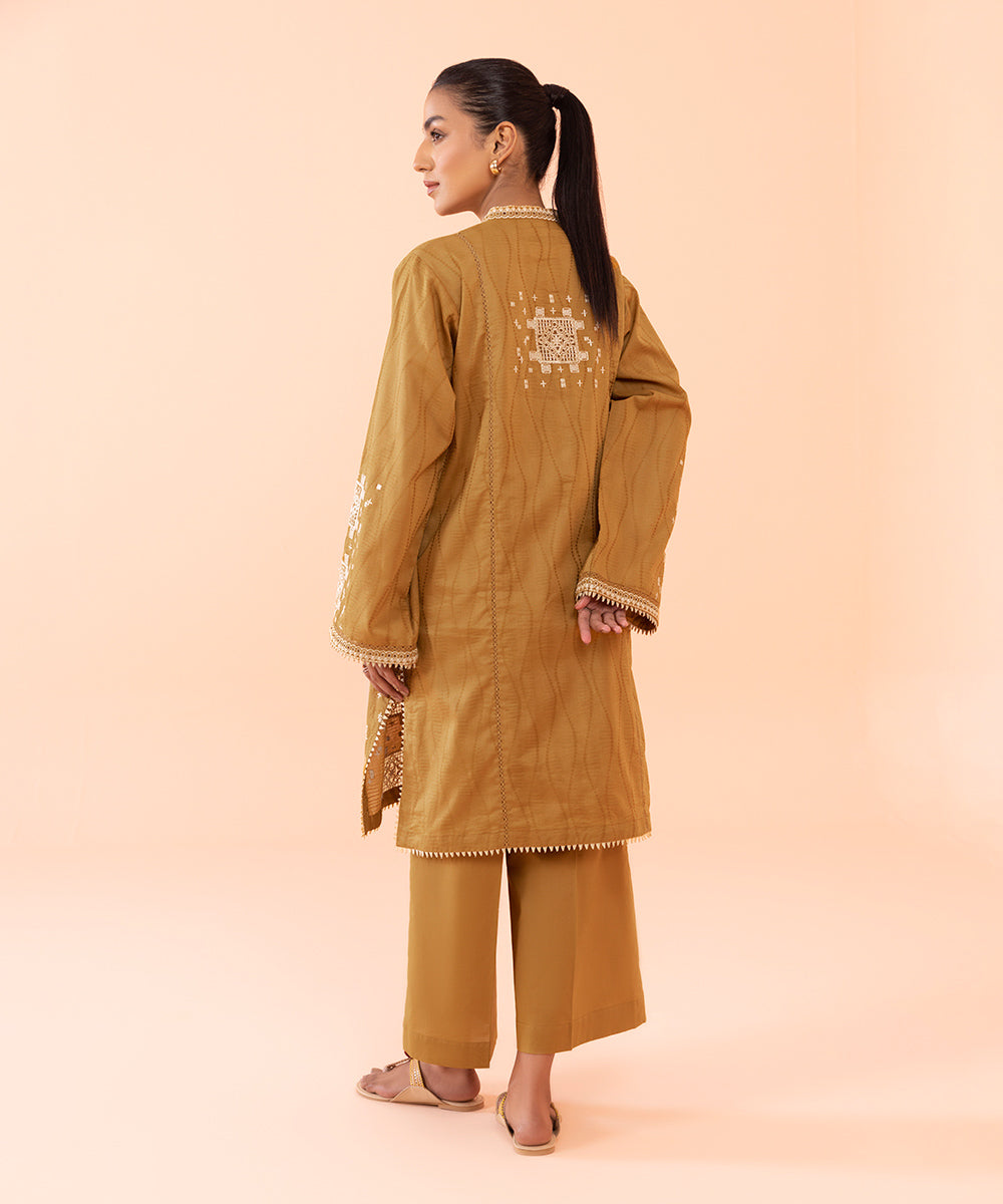 Sapphire - 2 Piece - Embroidered Cotton Satin Suit