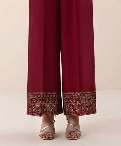 Sapphire - Embroidered Raw Silk Culottes