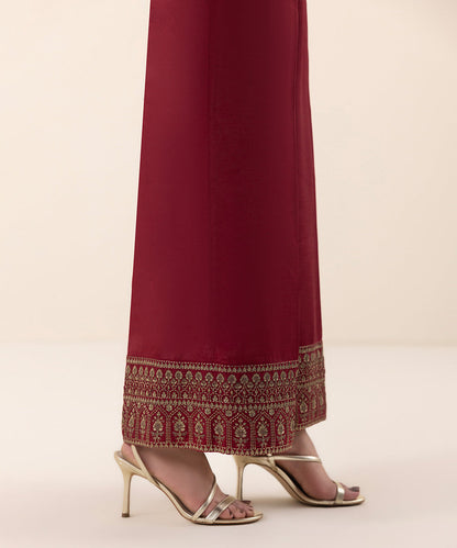 Sapphire - Embroidered Raw Silk Culottes