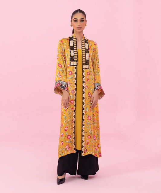 Sapphire - Embroidered Front-open Silk Shirt