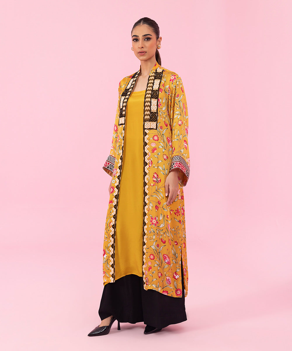 Sapphire - Embroidered Front-open Silk Shirt