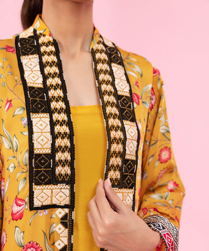 Sapphire - Embroidered Front-open Silk Shirt
