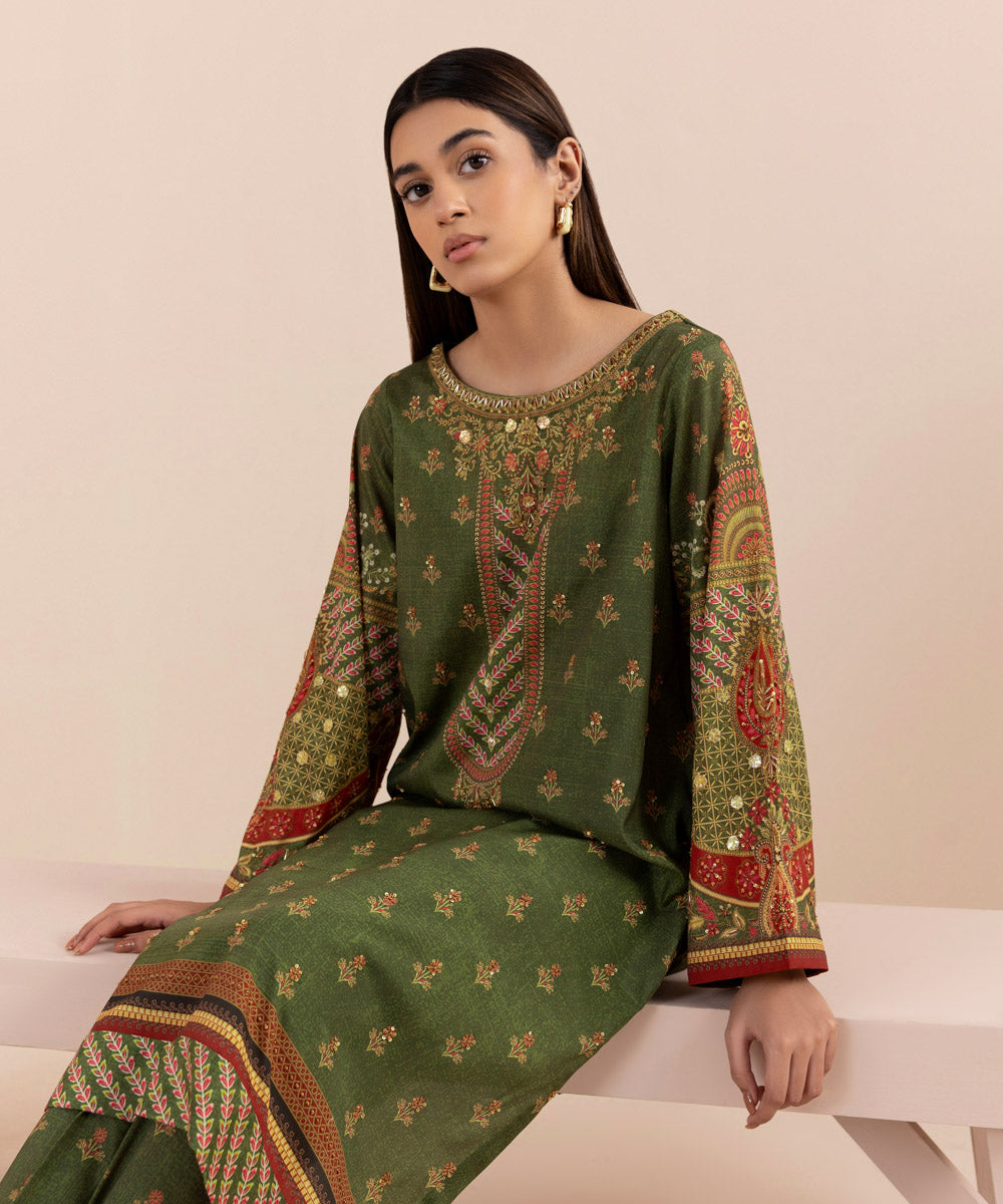 Sapphire - 2 Piece - Embellished Silk Suit