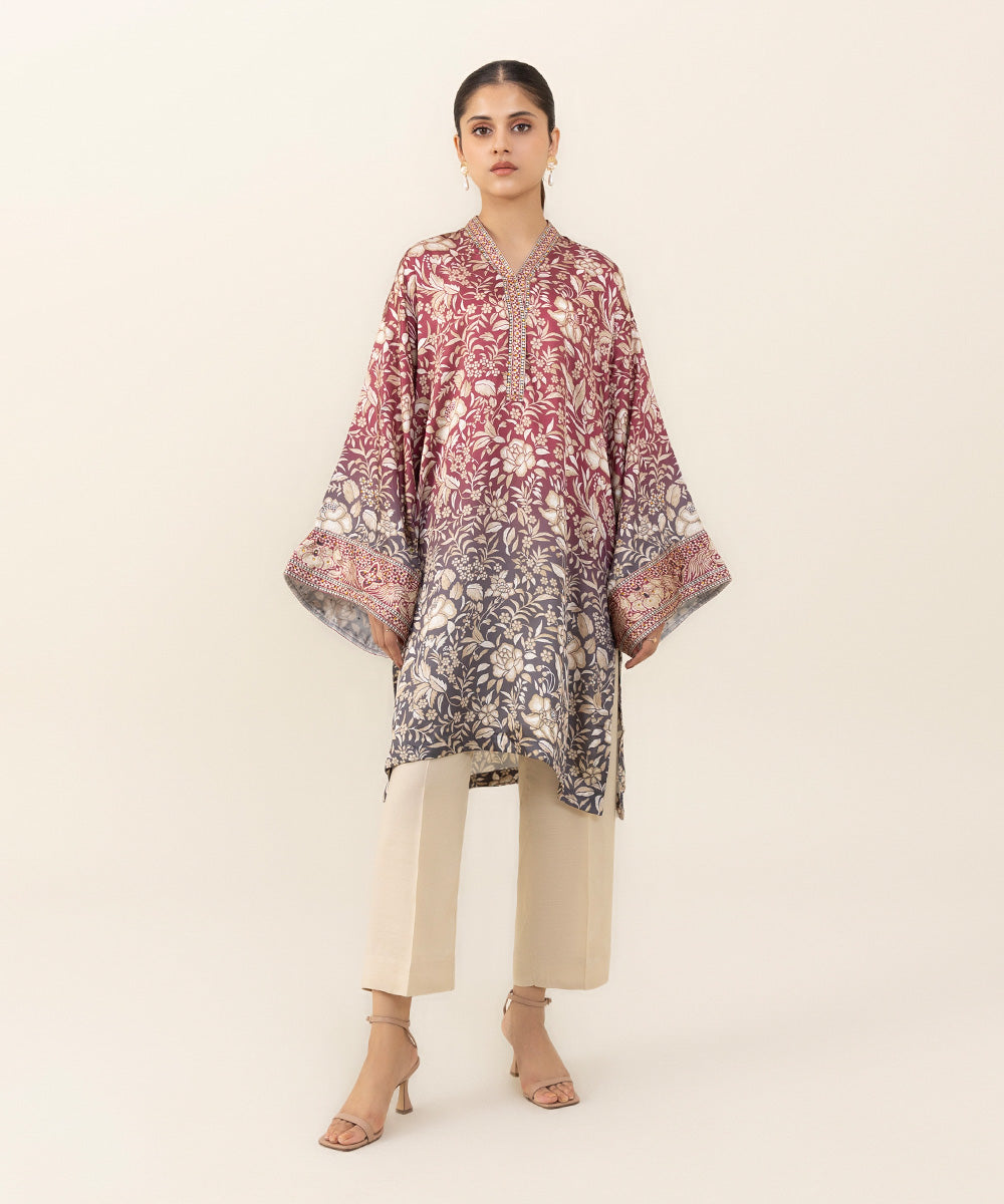 Sapphire - Printed Silk Drop Shoulder Shirt