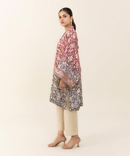 Sapphire - Printed Silk Drop Shoulder Shirt