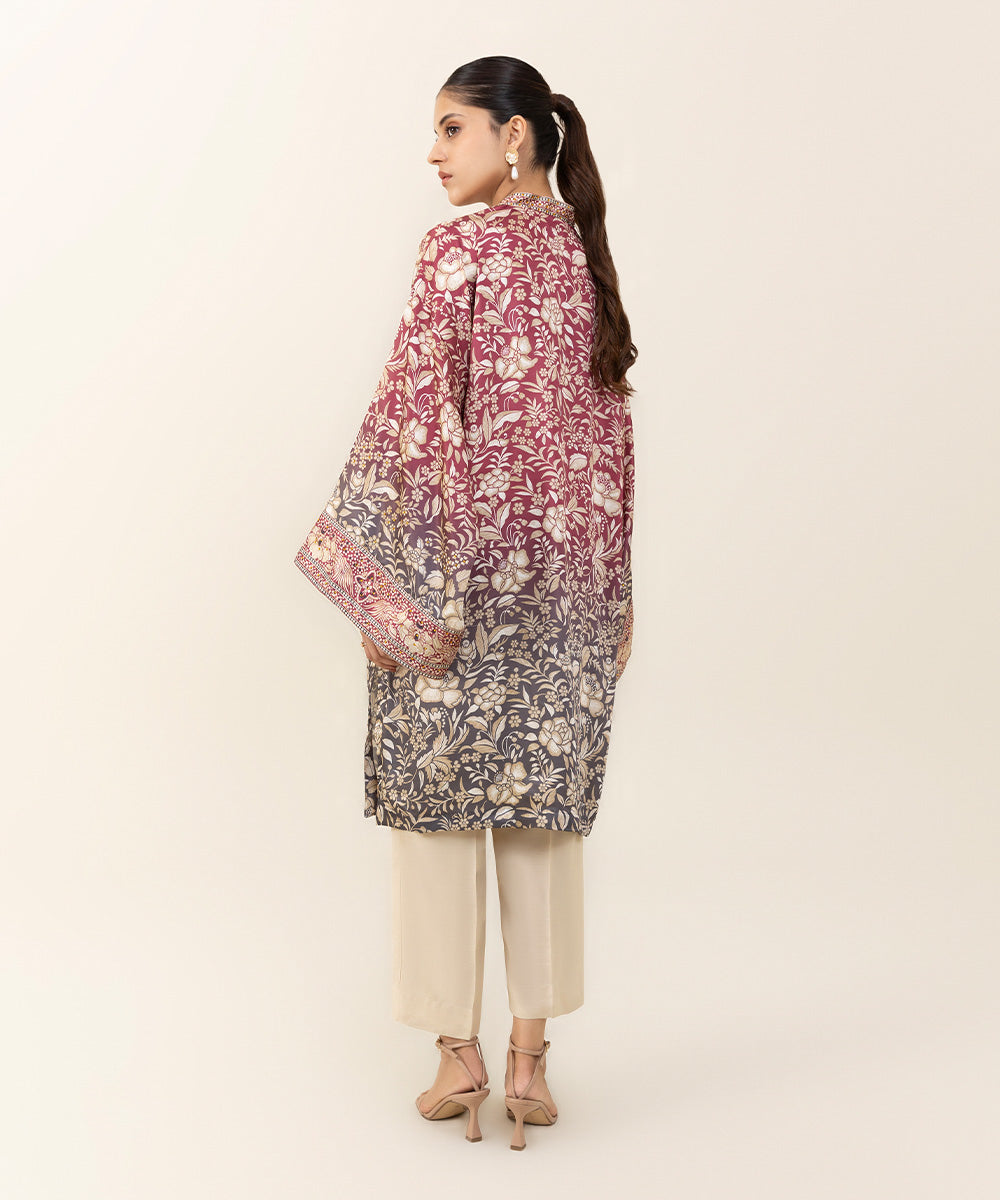 Sapphire - Printed Silk Drop Shoulder Shirt