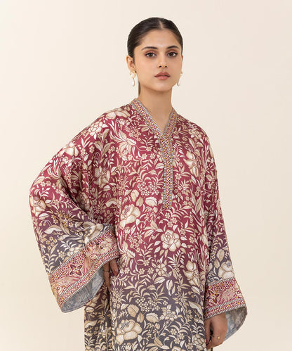 Sapphire - Printed Silk Drop Shoulder Shirt