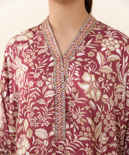 Sapphire - Printed Silk Drop Shoulder Shirt