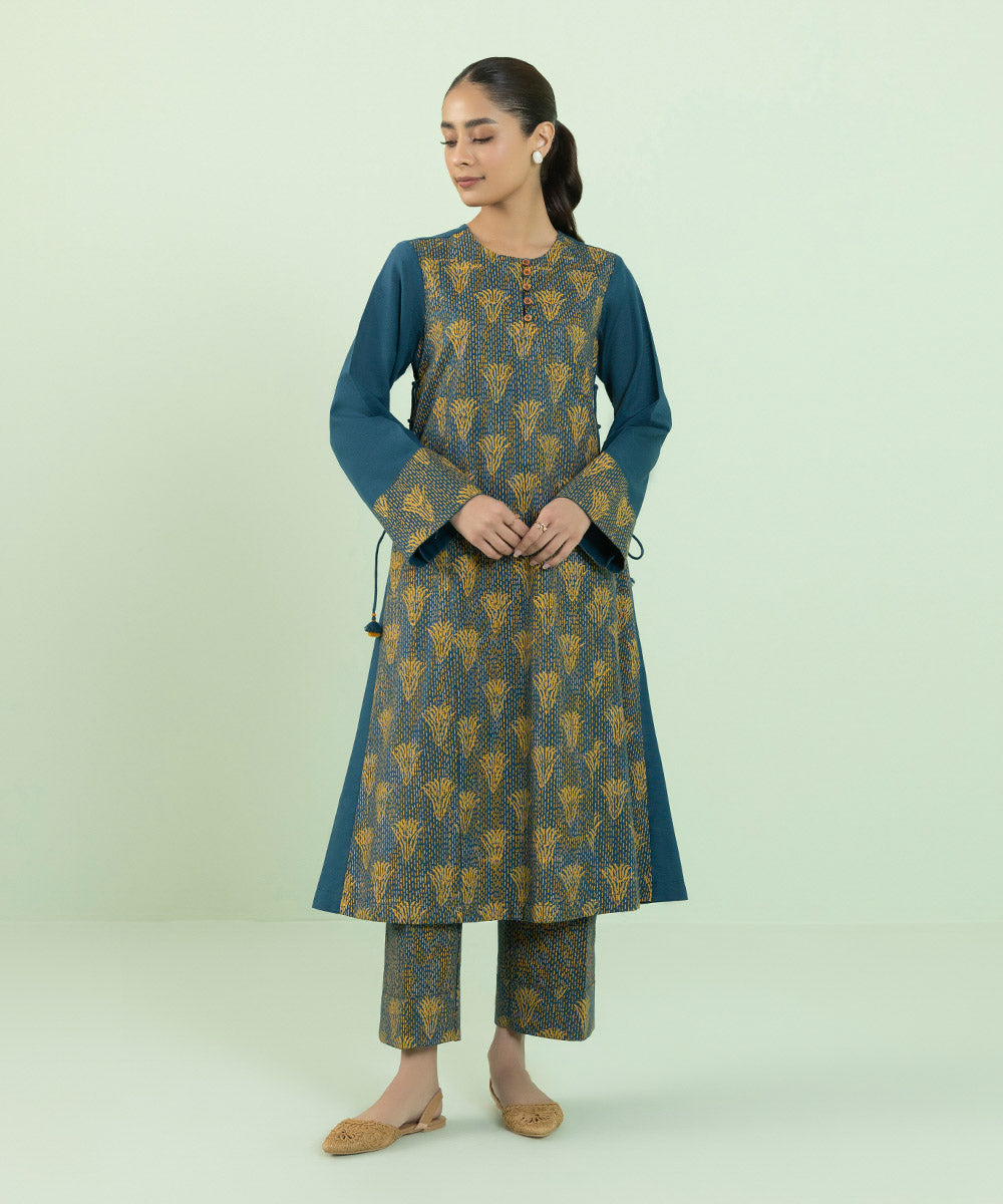 Sapphire - Block Printed Khaddar Shirt