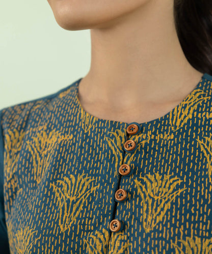 Sapphire - Block Printed Khaddar Shirt