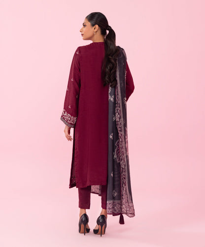 Sapphire - 3 Piece - Embroidered Raw Silk Suit
