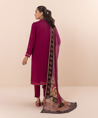 Sapphire - 3 Piece - Embroidered Raw Silk Suit