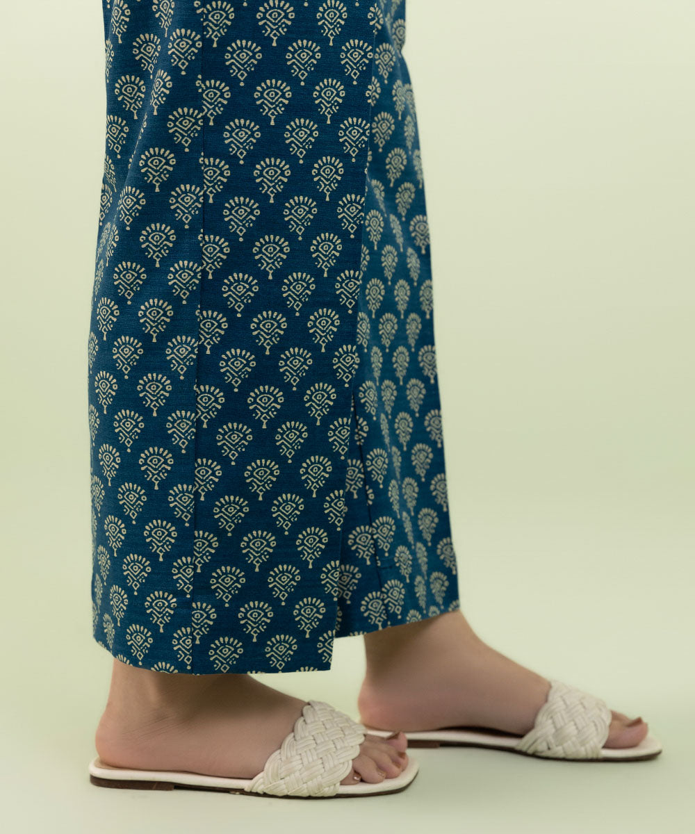 Sapphire - Printed Khaddar Straight Pants