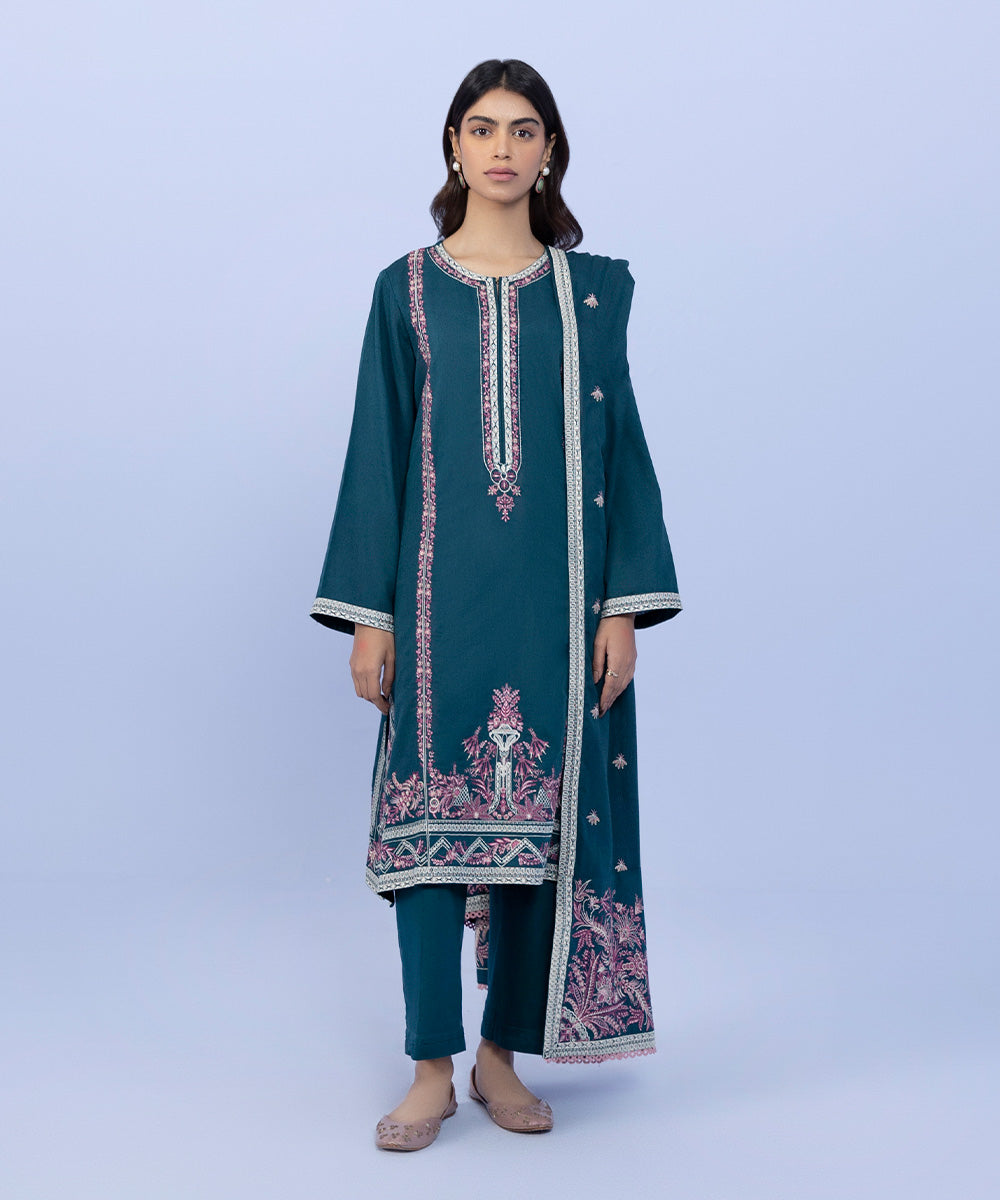 Sapphire - Embroidered Karandi Dupatta