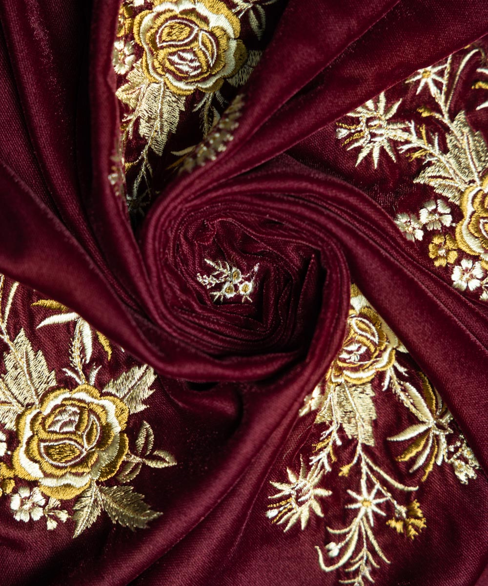 Sapphire - Embroidered Velvet Shawl