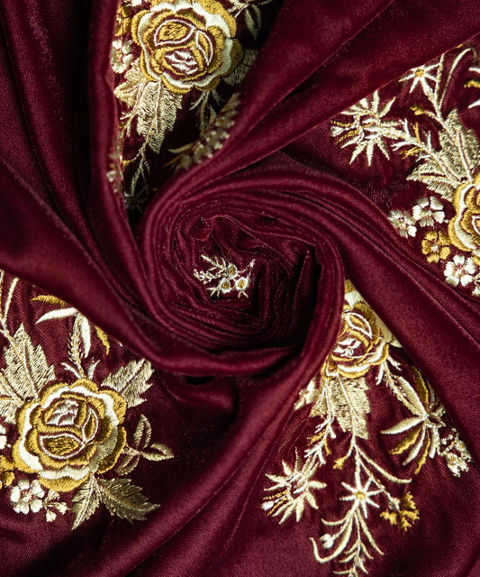 Sapphire - Embroidered Velvet Shawl