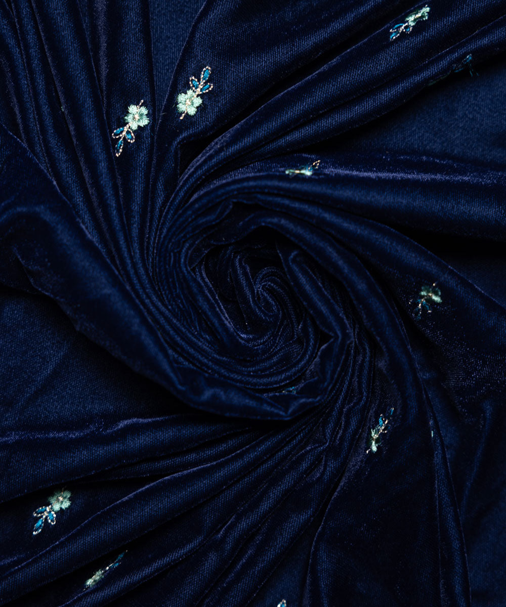 Sapphire - Embroidered Velvet Shawl