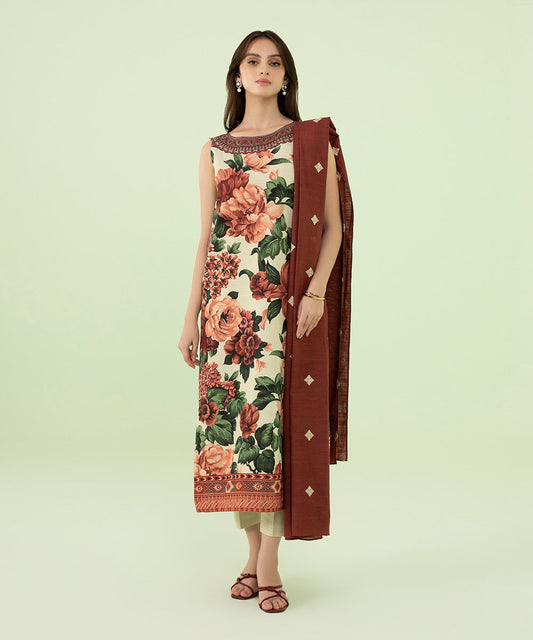 Sapphire - 2 Piece - Embroidered Khaddar Suit