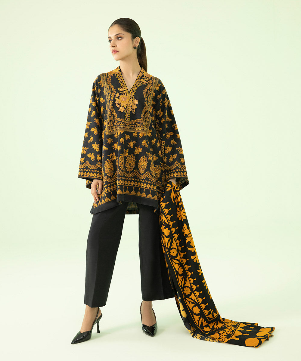 Sapphire - 2 Piece - Embroidered Khaddar Suit