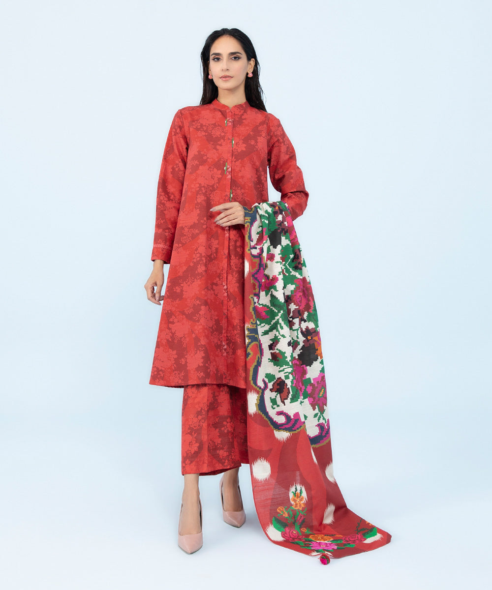 Sapphire - 3 Piece - Printed Khaddar Suit