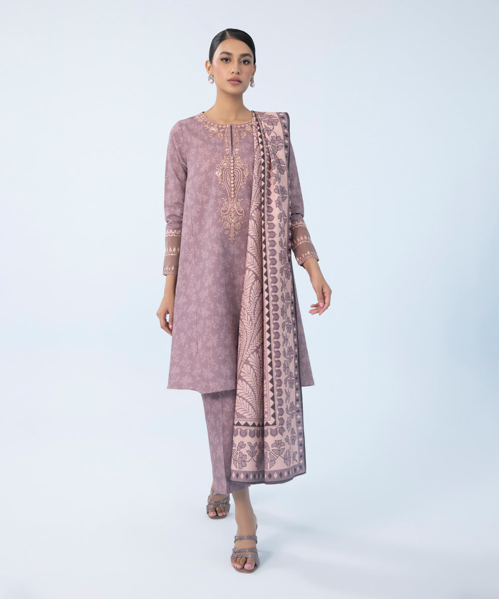 Sapphire - 3 Piece - Embroidered Khaddar Suit