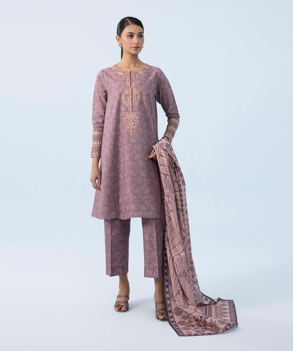 Sapphire - 3 Piece - Embroidered Khaddar Suit