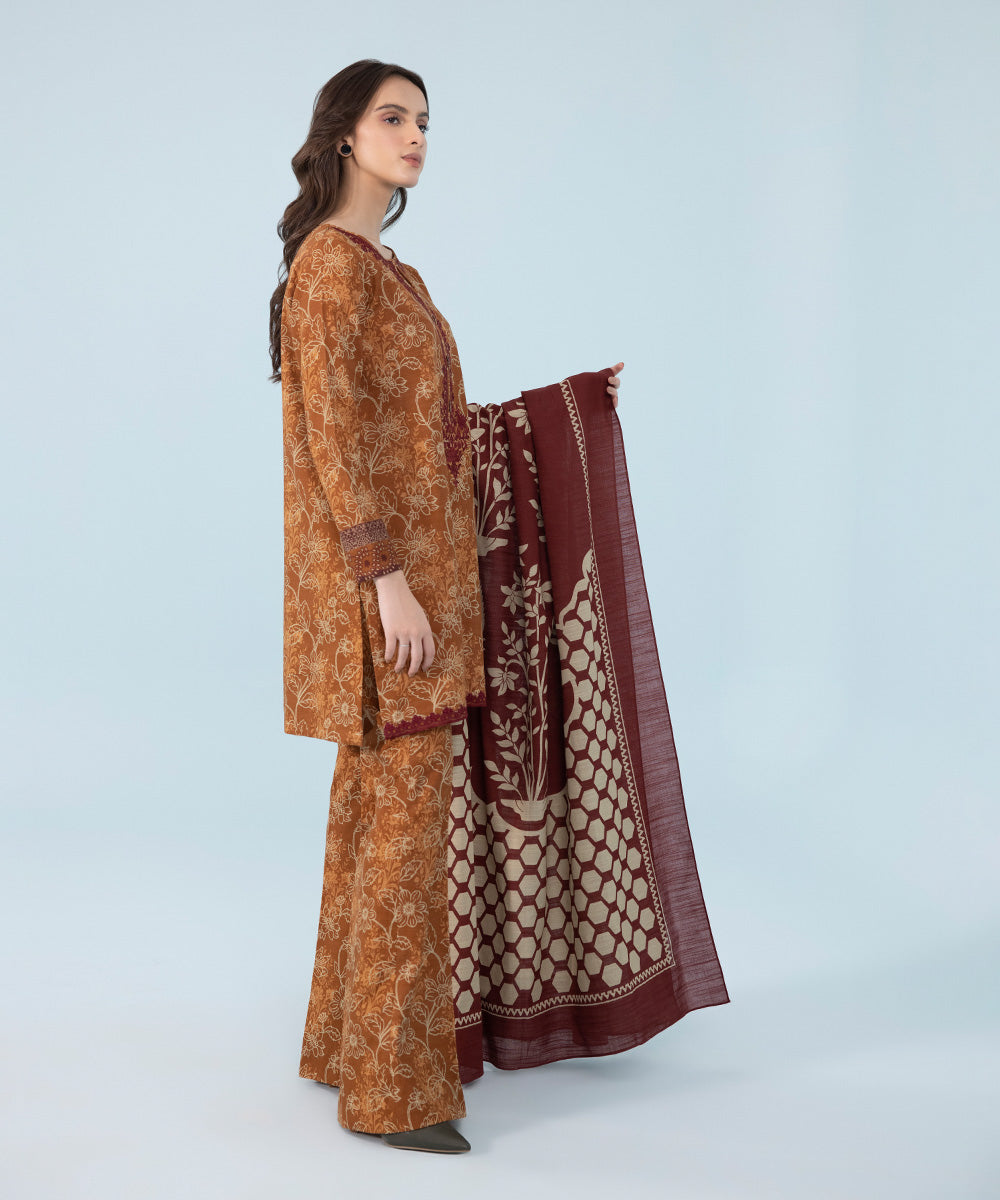 Sapphire - 3 Piece - Embroidered Khaddar Suit
