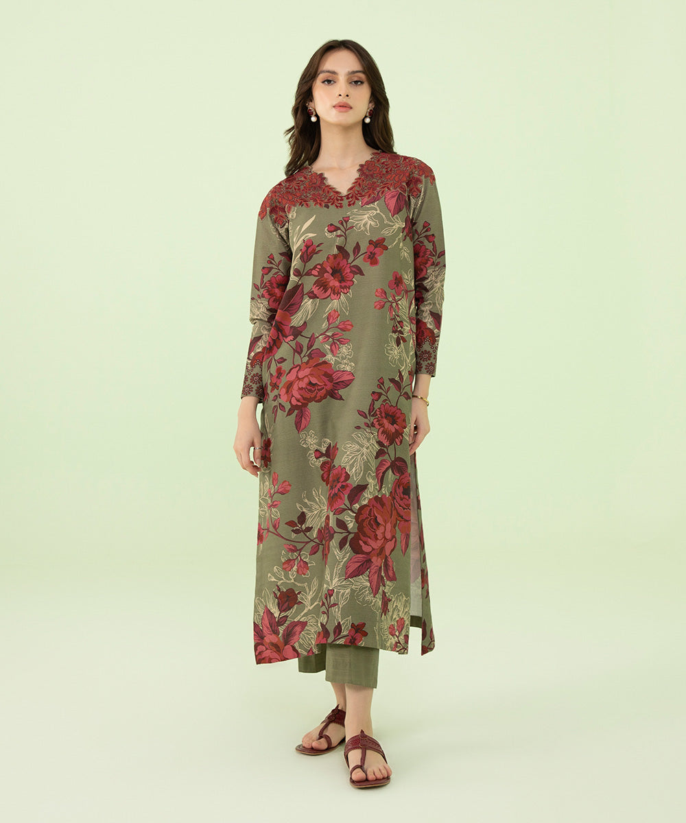 Sapphire - 2 Piece - Embroidered Khaddar Suit