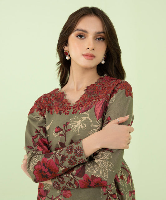 Sapphire - 2 Piece - Embroidered Khaddar Suit