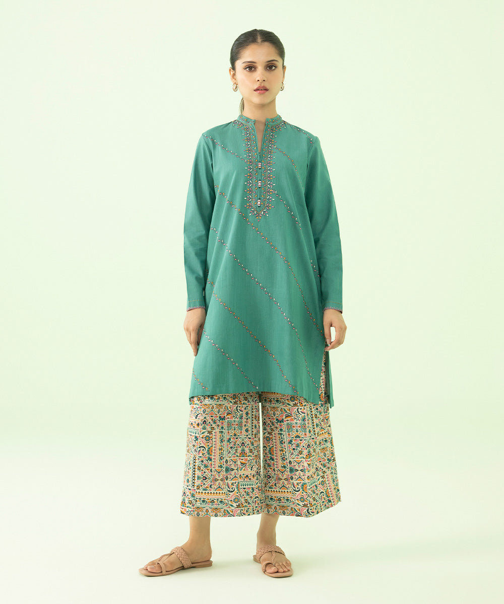Sapphire - 2 Piece - Embroidered Khaddar Suit