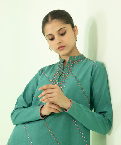 Sapphire - 2 Piece - Embroidered Khaddar Suit