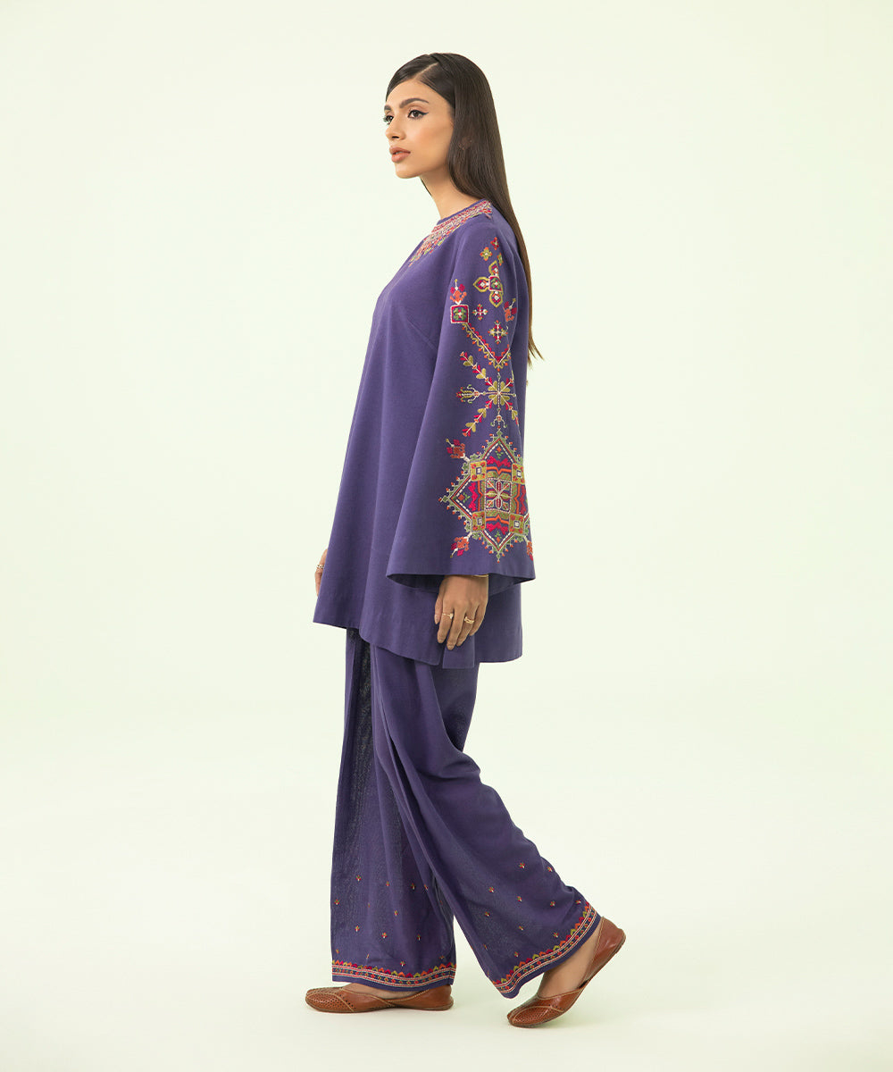 Sapphire - 2 Piece - Embroidered Cotton Karandi Suit